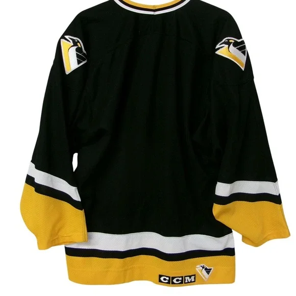 Vintage CCM NHL Pittsburgh Penguins Black Jersey Maska Men's Large - Picture 3 of 5